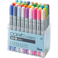 Copic Ciao Set 36 C набор маркеров с кистью в кейсе, вариант C - Copic Ciao Set 36 C набор маркеров с кистью в кейсе, вариант C