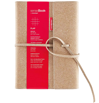 Блокнот SenseBook Flap M с кожаной обложкой линейка А5 80 гм